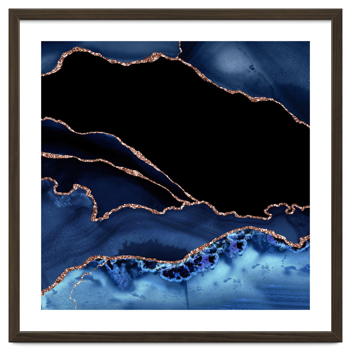 Navy & Rose Gold Agate Texture 14