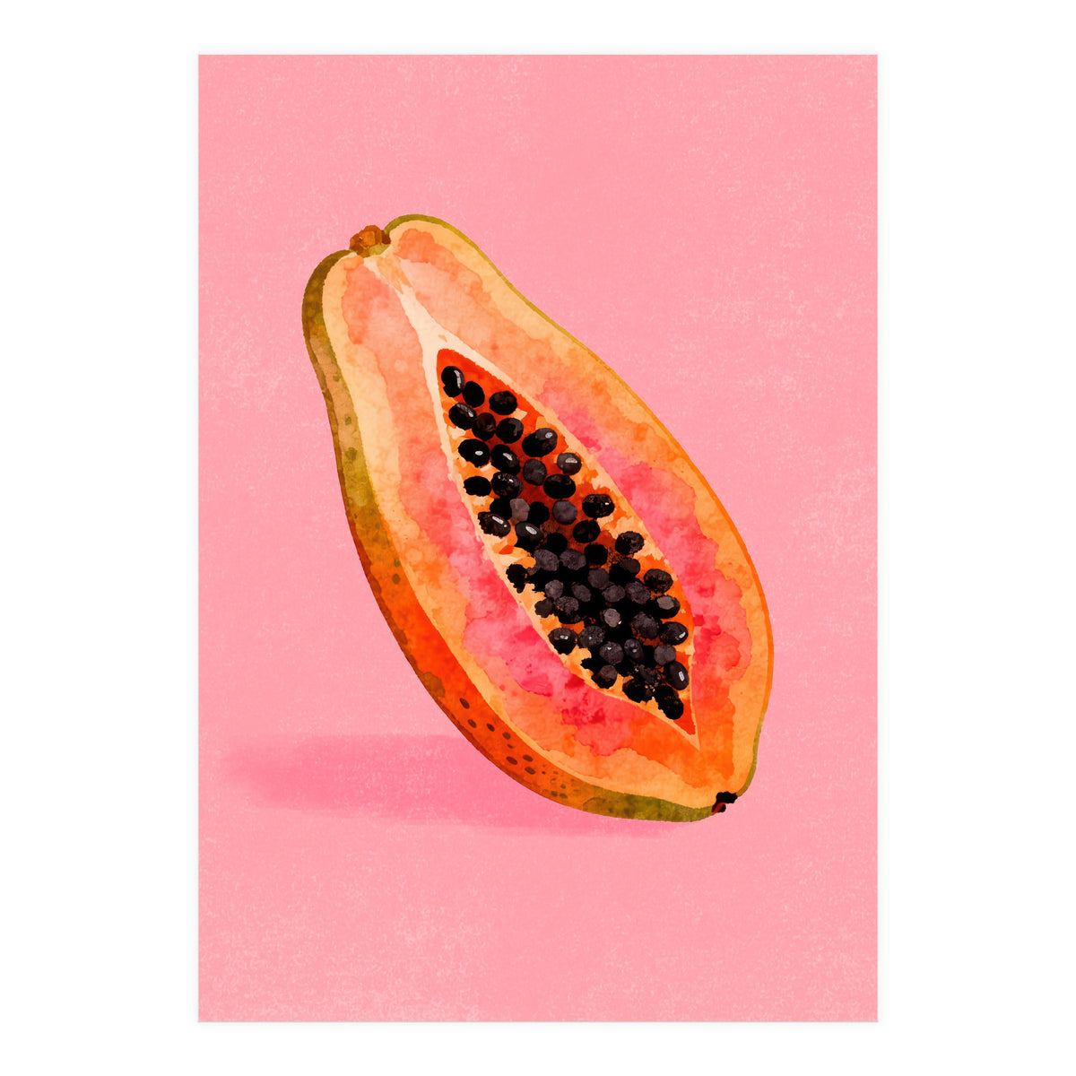 Papaya fruit illustration (Print Only)