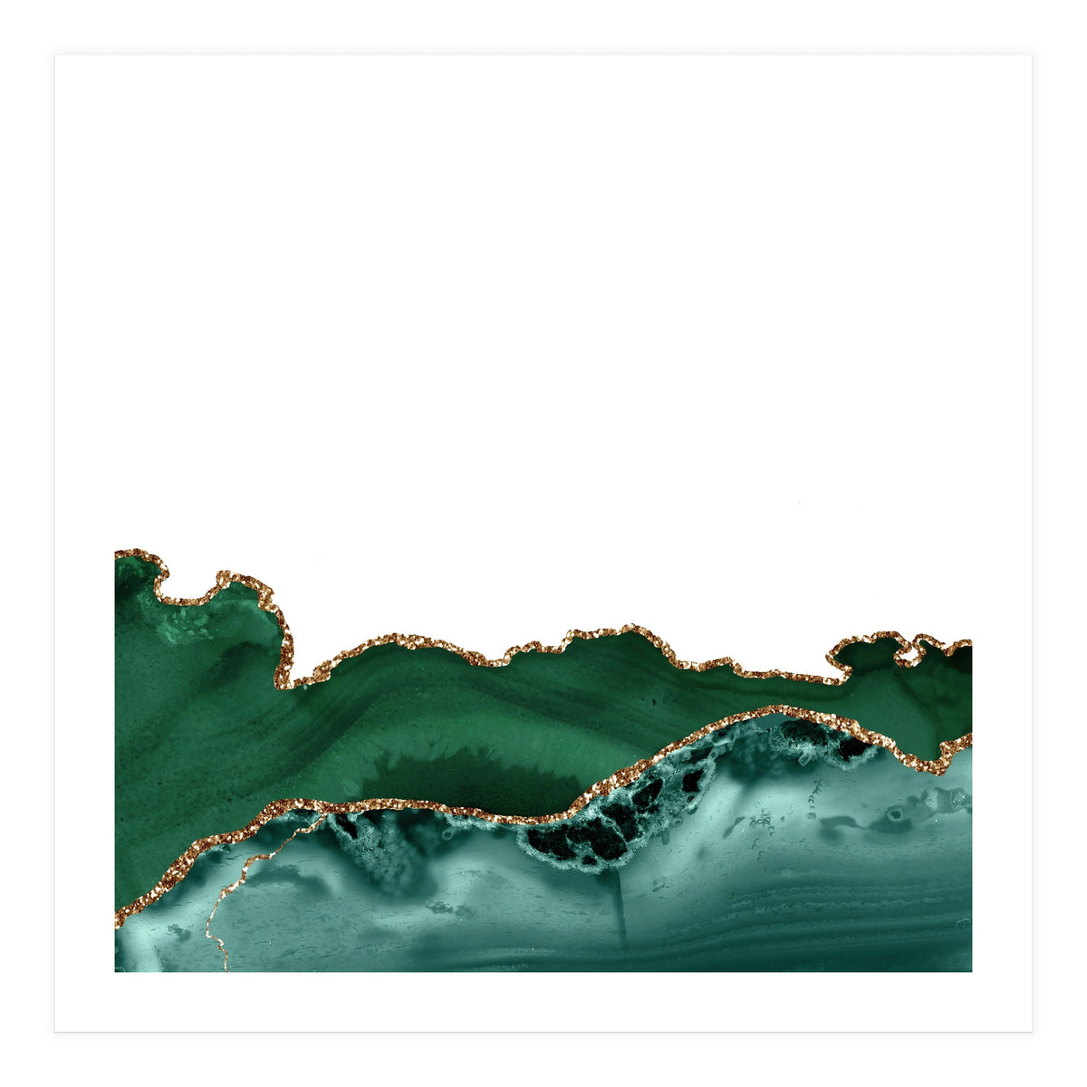 Emerald & Gold Agate Texture 12 (Print Only)