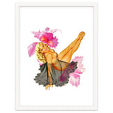 Pinup Sexy Woman Posing In Black Sleeping Dress thumbnail