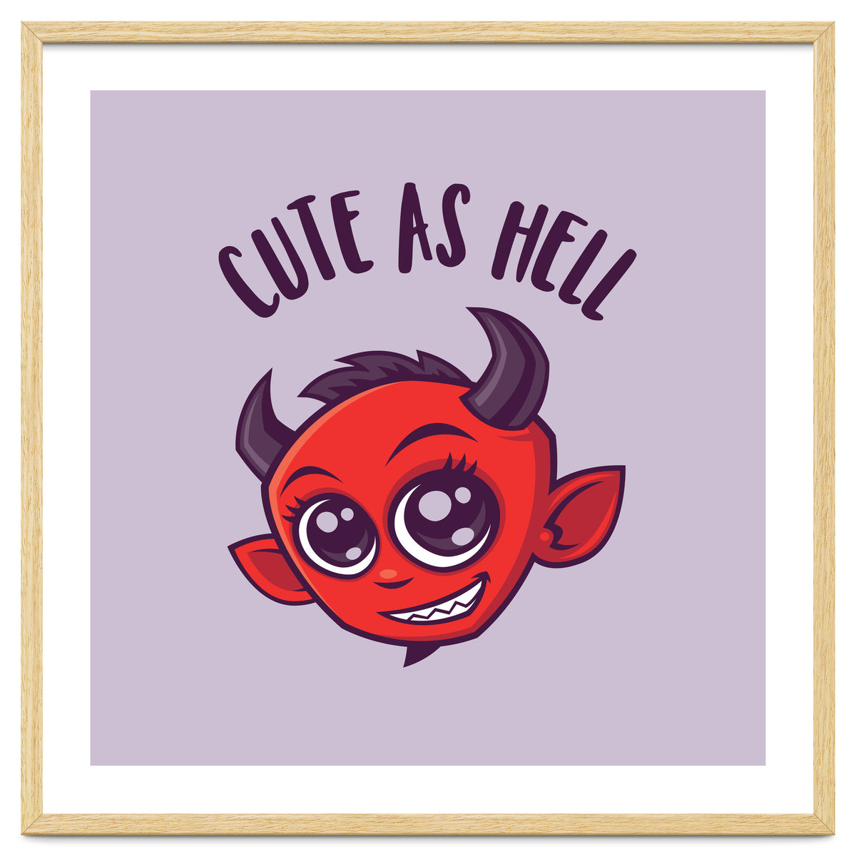 Cute as Hell Devil with Dark Text