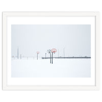 Snow-covered Basketball court