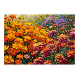 Radiant Summer Zinnia and Marigold Meadow Oil Painting (Print Only) thumbnail