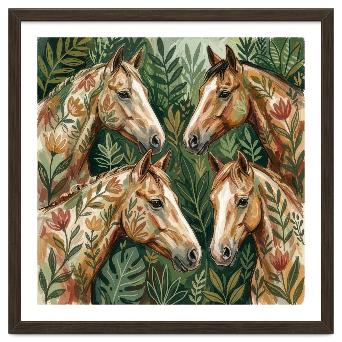 Majestic Floral Horses