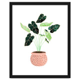 Home Plant | Ceramic Botanical Planter Illustration | Minimal Bohemian Watercolor Painting Polka Dot thumbnail