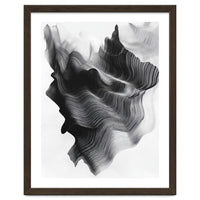 Abstract Black And White Wavy Lines Forming Organic Shapes