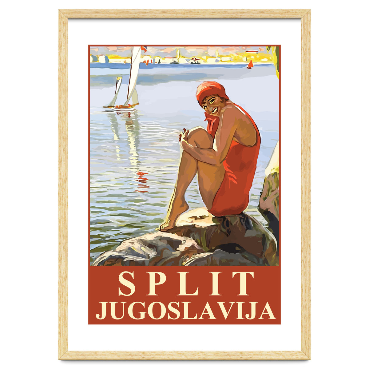 Split, Swimmer on a Rocky Coast