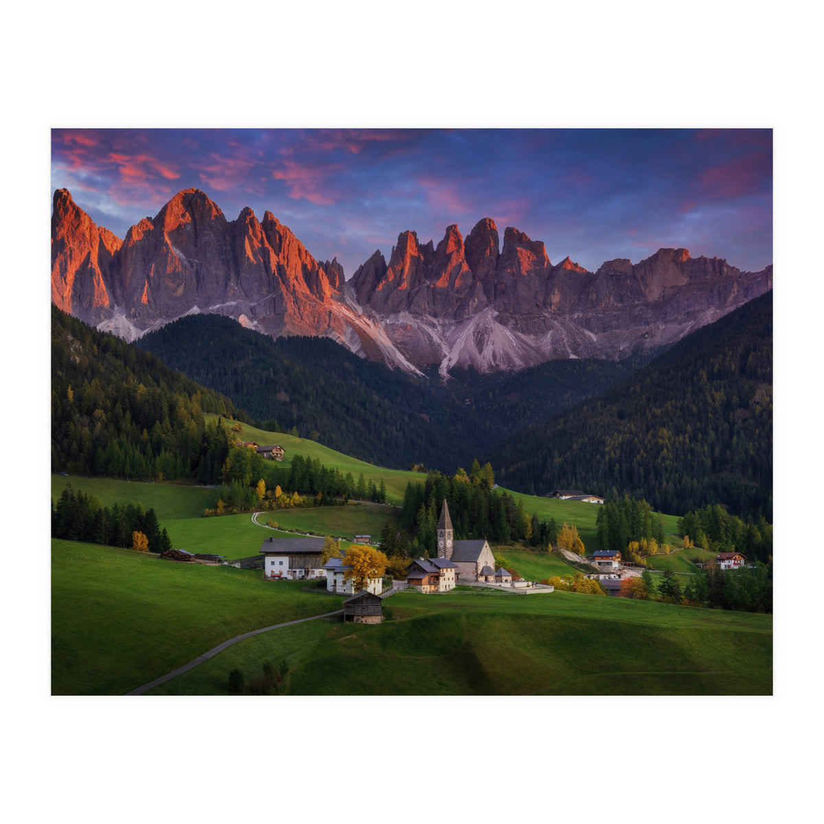 Santa Maddalena at sunset (Print Only)