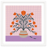 Tulips in a vase - orange and violet thumbnail