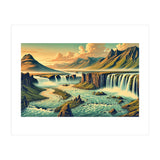 Vintage Iceland, Landscape Poster (Print Only) thumbnail