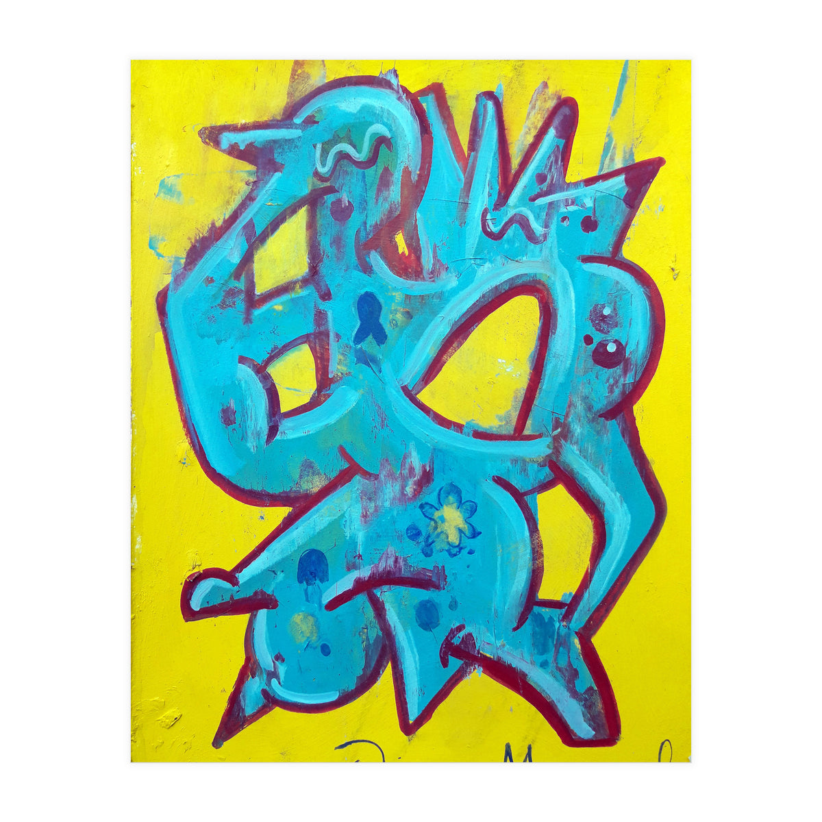 Forma Celeste Sobre Amarillo (Print Only)