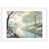 Springtime Blossoms: A Serene Garden Stream thumbnail