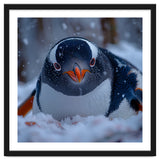 Close Up Gentoo Penguin In Snowy Landscape thumbnail