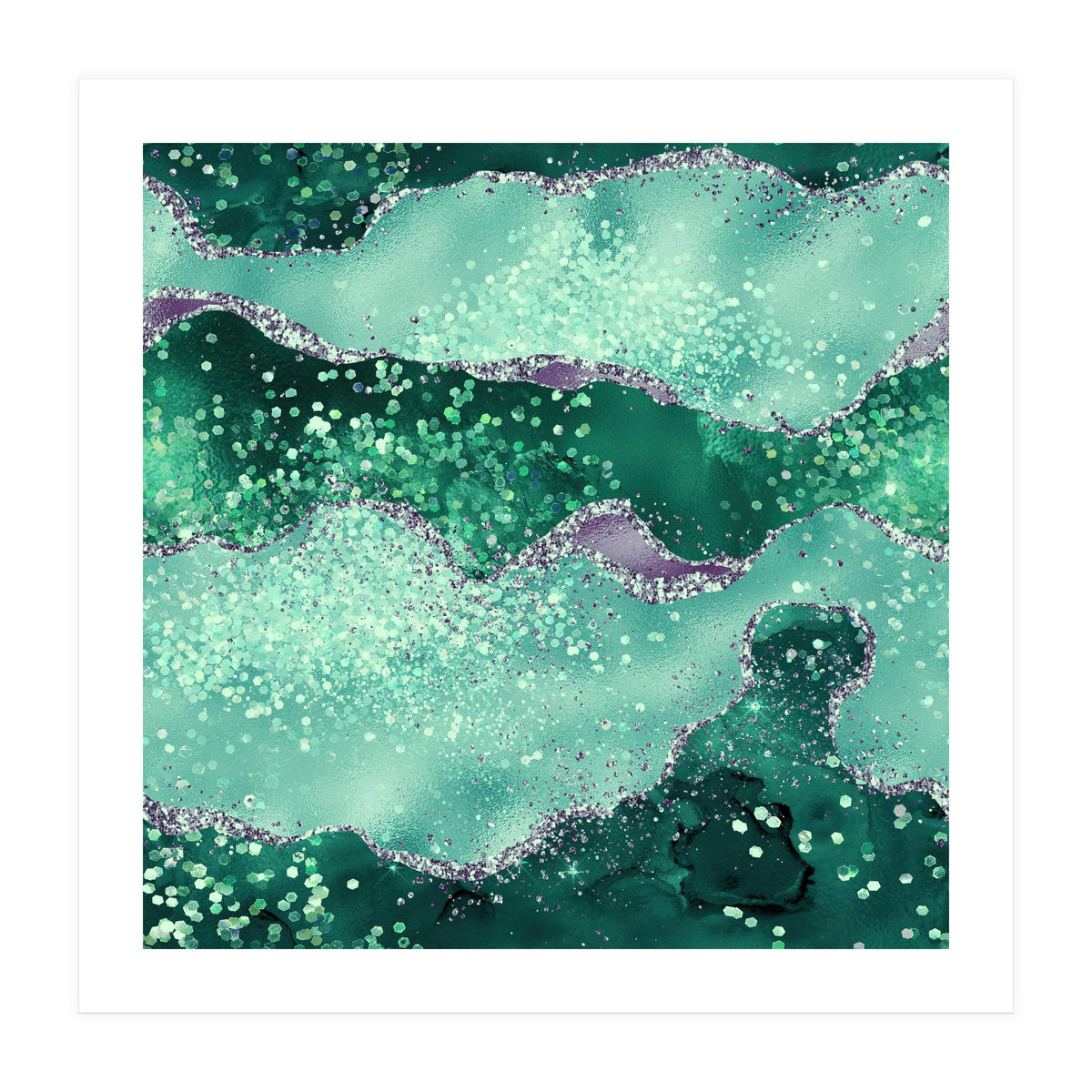 Emerald Glitter Agate Texture 02 (Print Only)