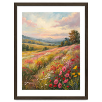 Serene Wildflower Meadow at Sunset Oil Painting