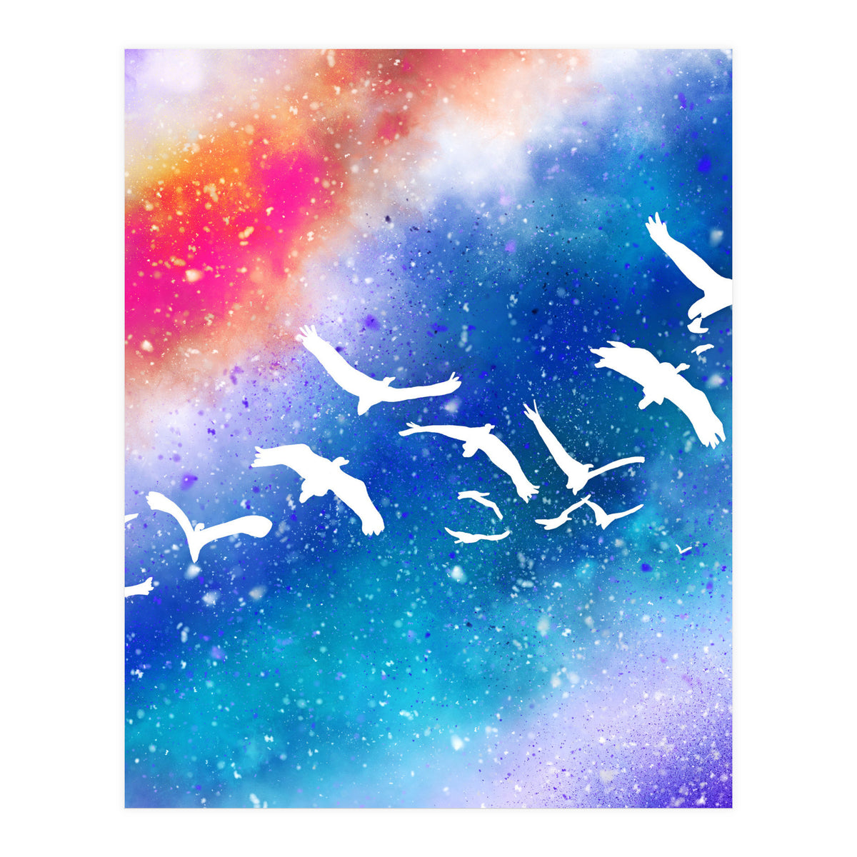 Spread Your Wings, Birds Freedom Fly Painting (Print Only)