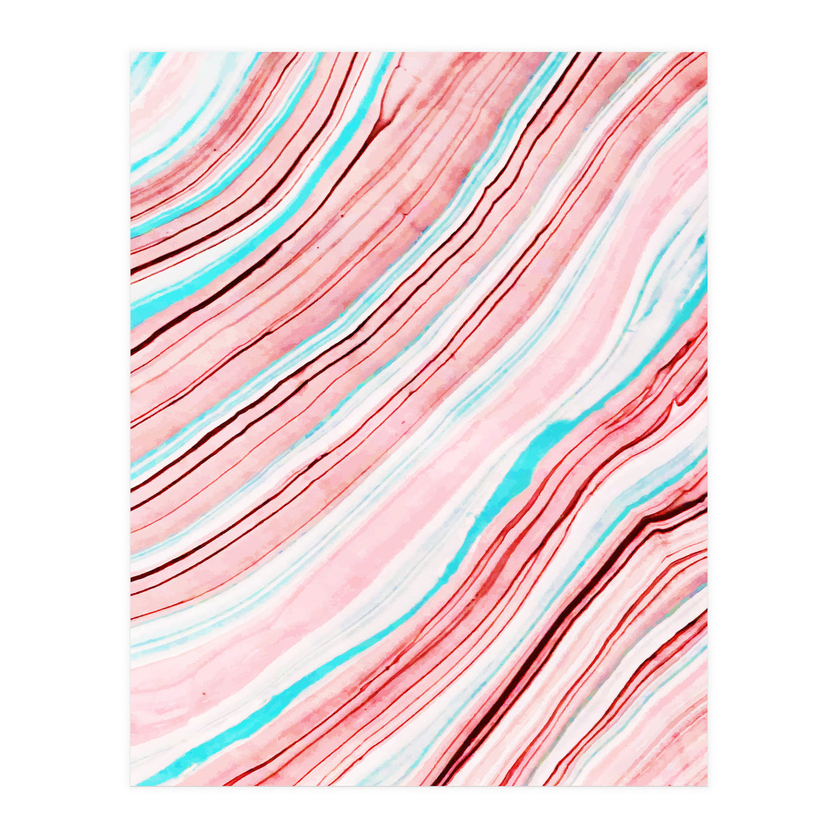 Between the Lines, Pastel Watercolor Abstract Painting, Subtle Neutral Minimal Illustration (Print Only)