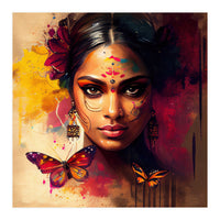 Golden Butterfly Hindu Portrait (Print Only)