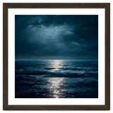 Ethereal Moonlight Over Midnight Ocean Waves thumbnail