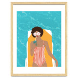 Chilling In The Moment, Eclectic Bohemian Black Woman Of Color, Swimming Pool Afro Fashion Vacation Enjoy Summer thumbnail