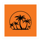 Palm Trees And Sunset in Black (Print Only) thumbnail