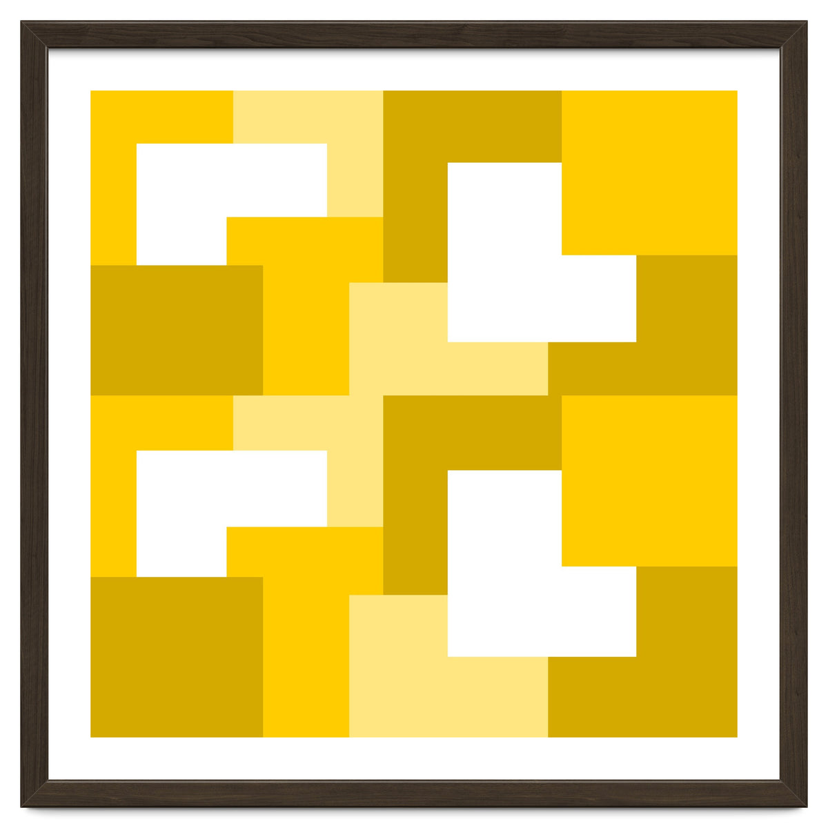 Yellow Abstract Square Tiles Pattern