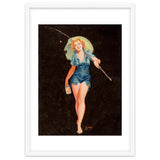 Happy Pinup Girl With A Fishing Stick thumbnail