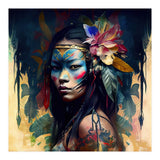 Floral Native Asian Warrior Portrait (Print Only) thumbnail