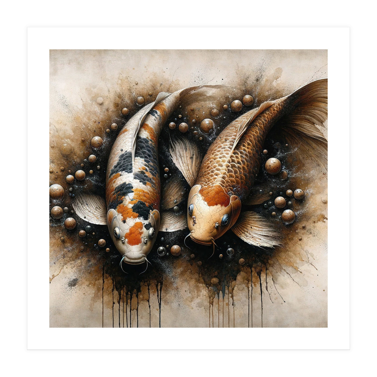 Powerful Koi Fish Pair (Print Only)