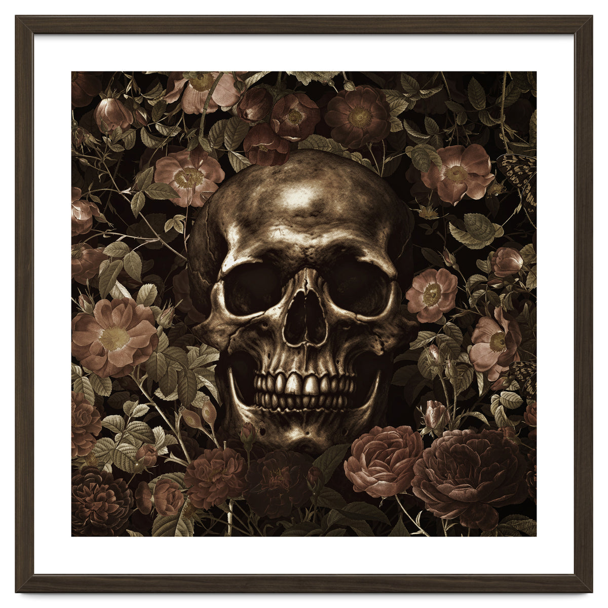 Baroque  Skull And Roses Night Garden