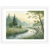 Misty Morning Riverbank: A Woodland Sanctuary thumbnail