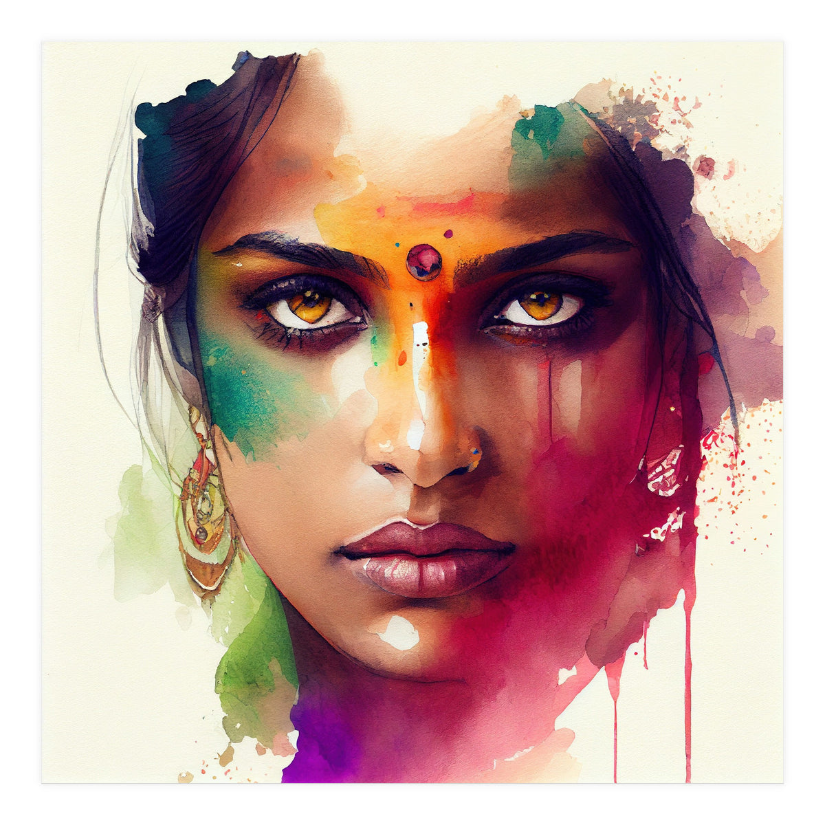 Watercolor Hindu Woman #2 (Print Only)