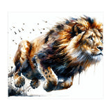 Dynamic Lion In Motion (Print Only) thumbnail