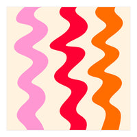 Squiggly Lines - orange, pink and cream (Print Only)