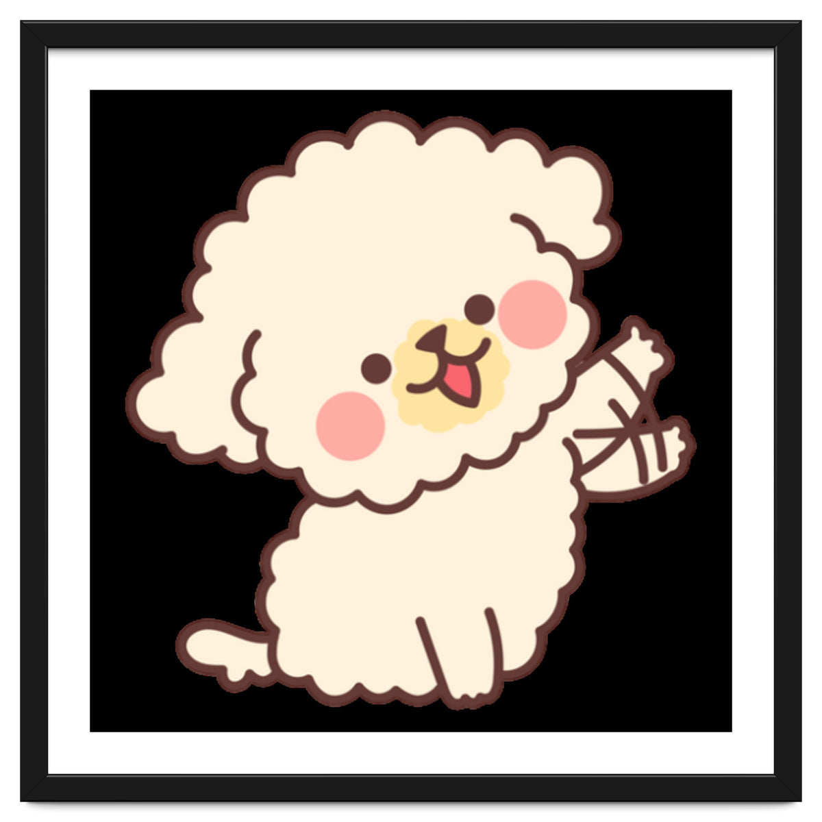 Cute Dog Happily Waving His Paw