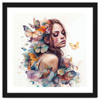Butterfly Muse Watercolor Portrait