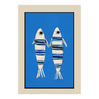 Minimal Fish On Blue (Print Only)