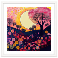 Folk Sunset Over Floral Hills