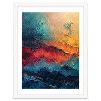 Abstract Textured Mountain Landscape