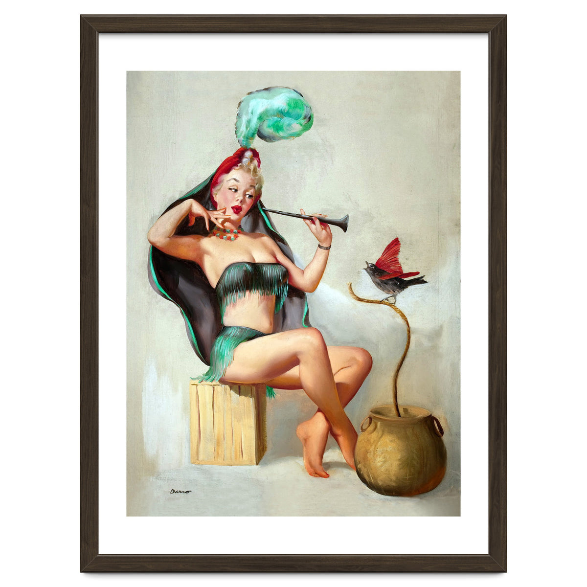 Pinup Sexy Girl Performing A Trick