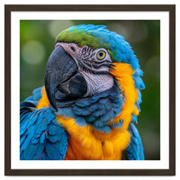 Close Up Blue And Yellow Macaw Parrot Face