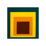 JOSEF ALBERS - HOMAGE TO THE SQUARE DARK GREEN YELLOW ORANGE BROWN  (Print Only) thumbnail