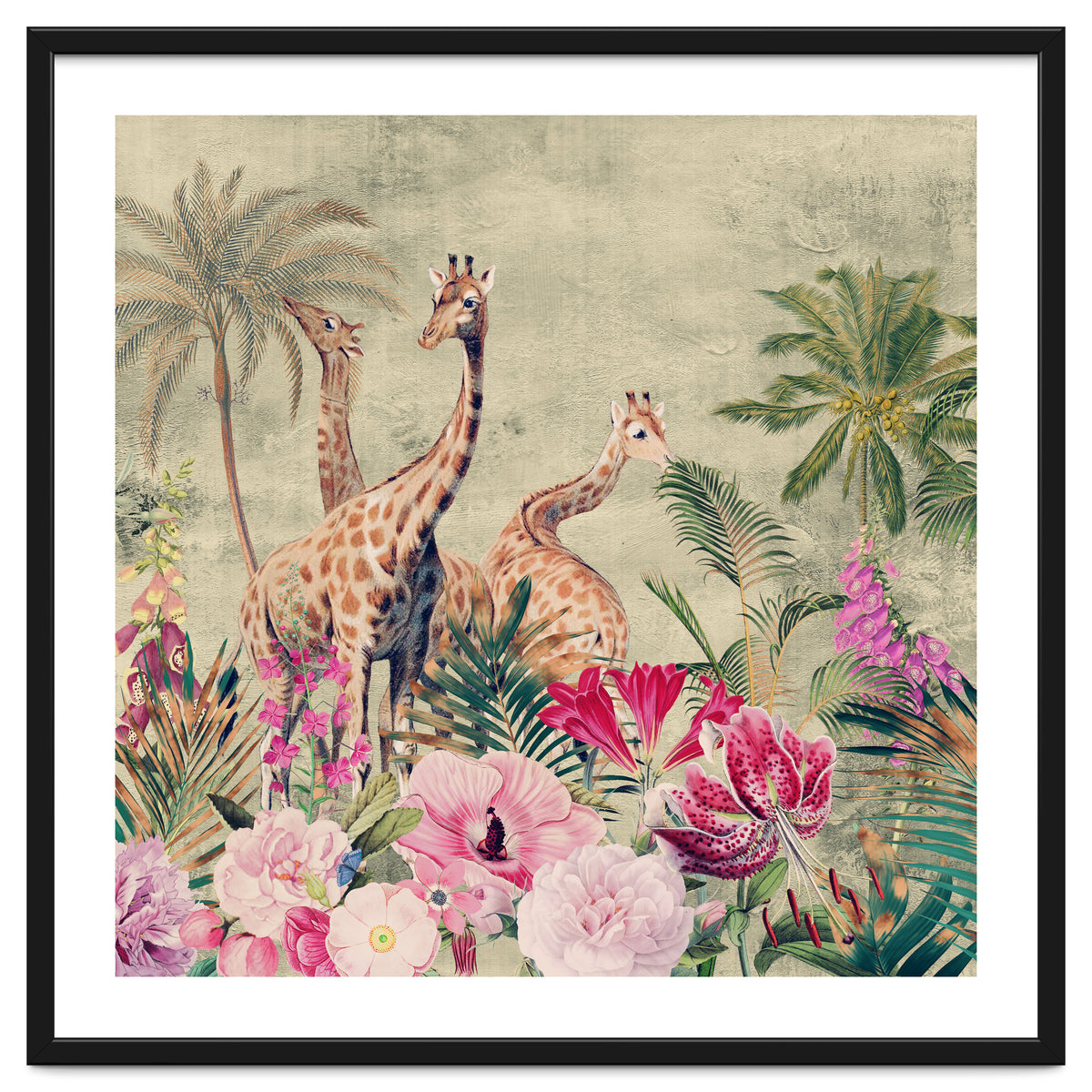 Exotic Vintage African Flower Safari