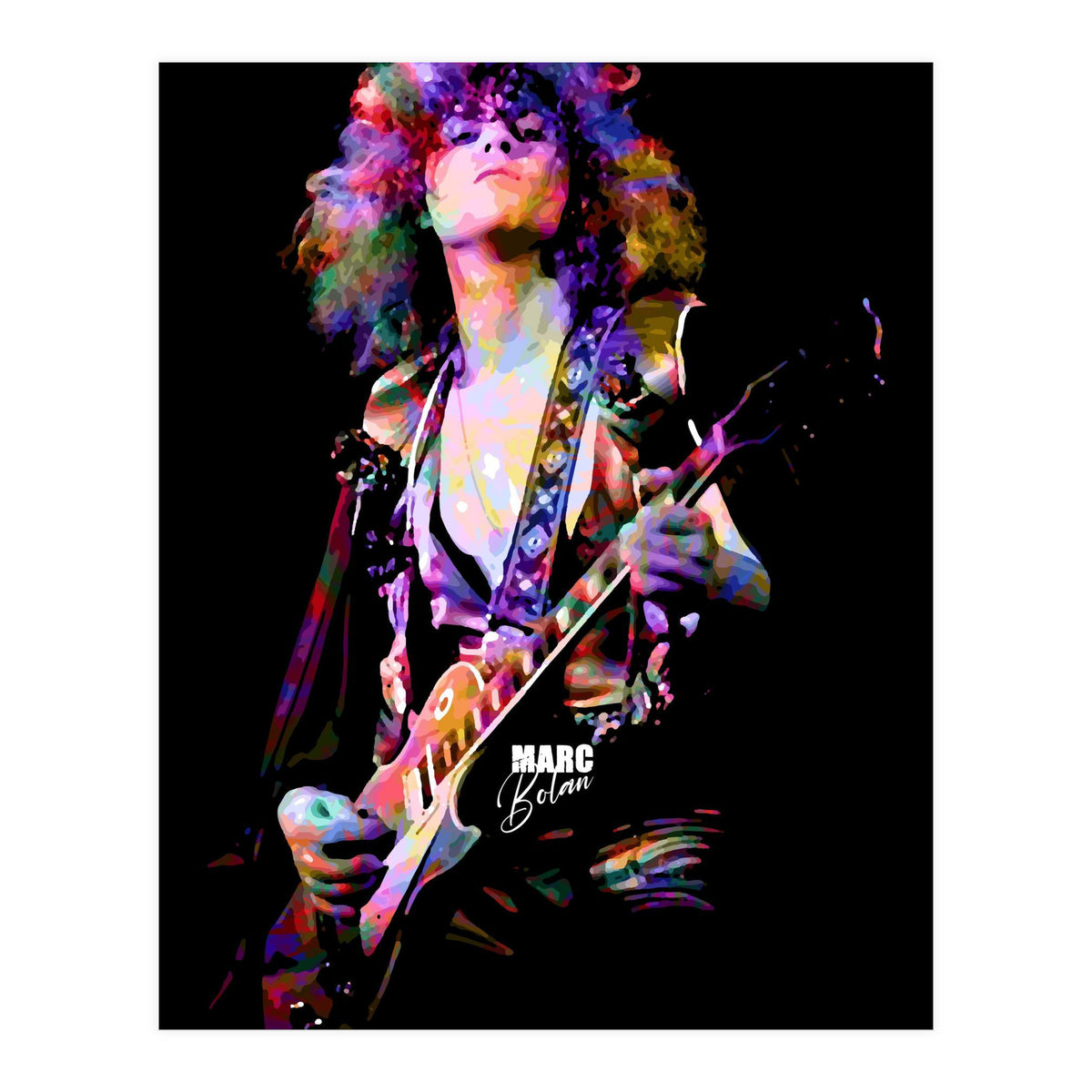 Marc Bolan Musician Legend in Colorful (Print Only)