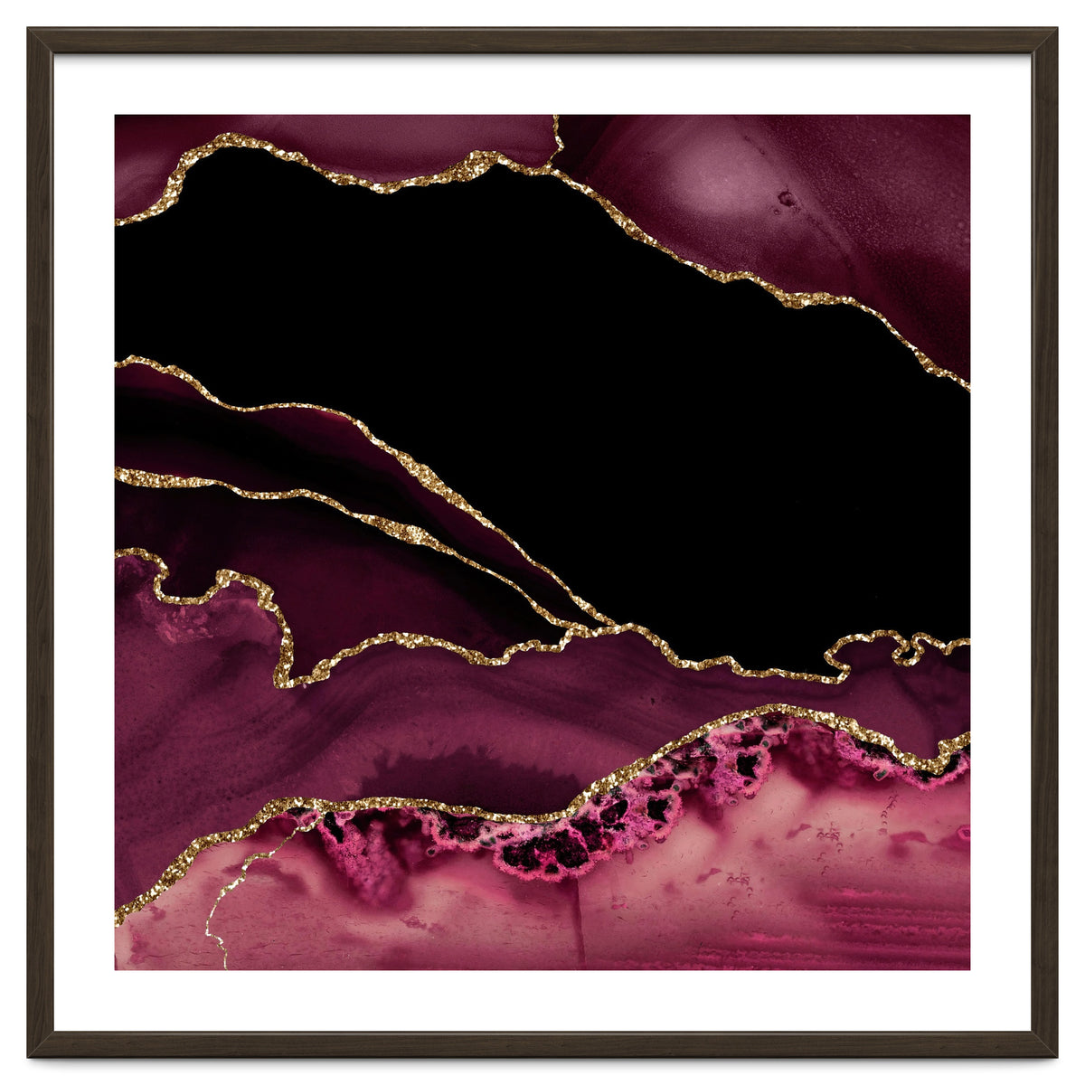 Burgundy & Gold Agate Texture 14