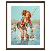 Sexy Pinup Girl On Fishing Accident