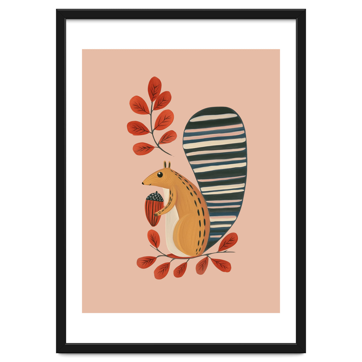 Squirrel In A Pink Autumn