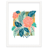 Framed Nature, Botanical Floral Rustic Bohemian, Garden Painting Tropical Illustration thumbnail