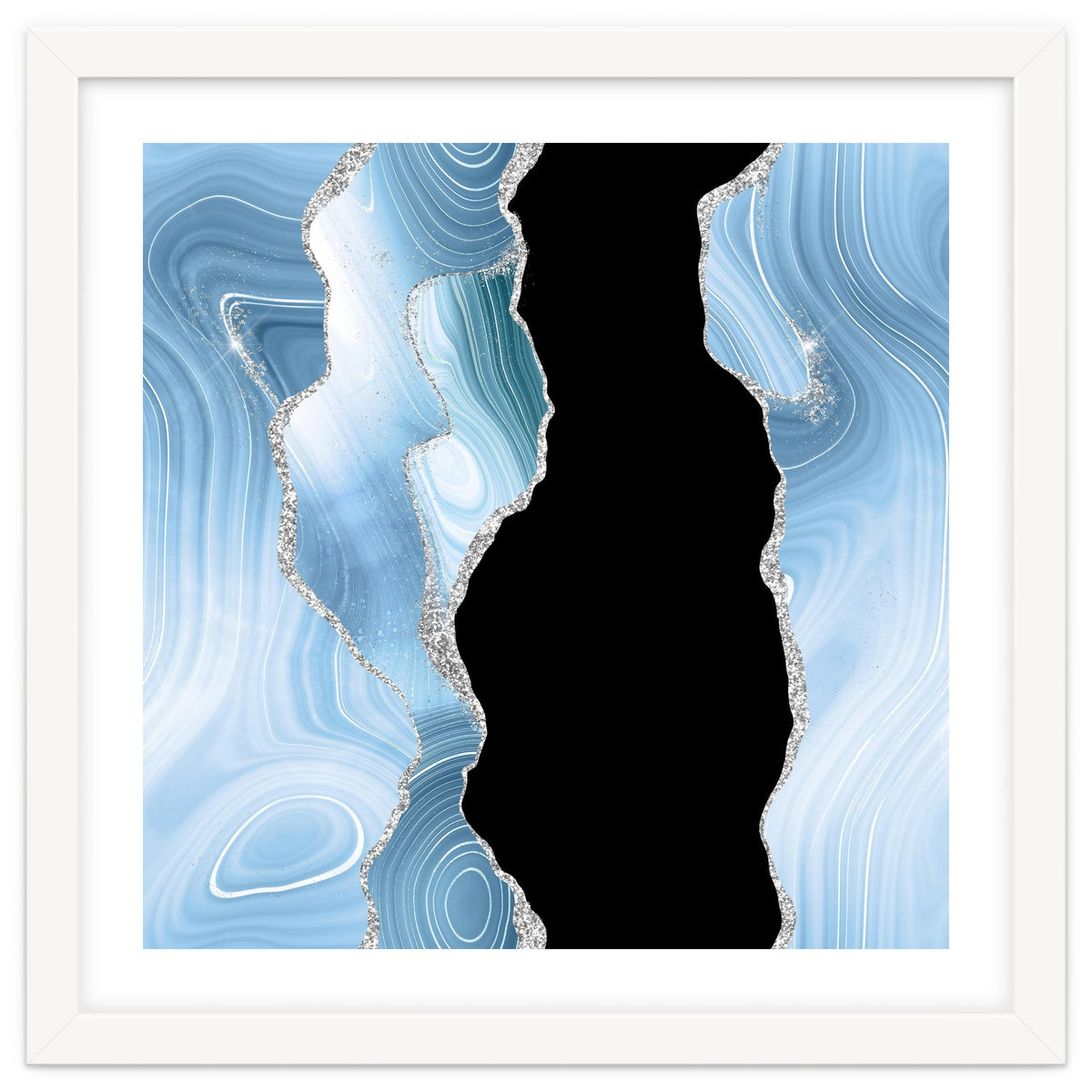 Blue & Silver Agate Glitter Texture 01