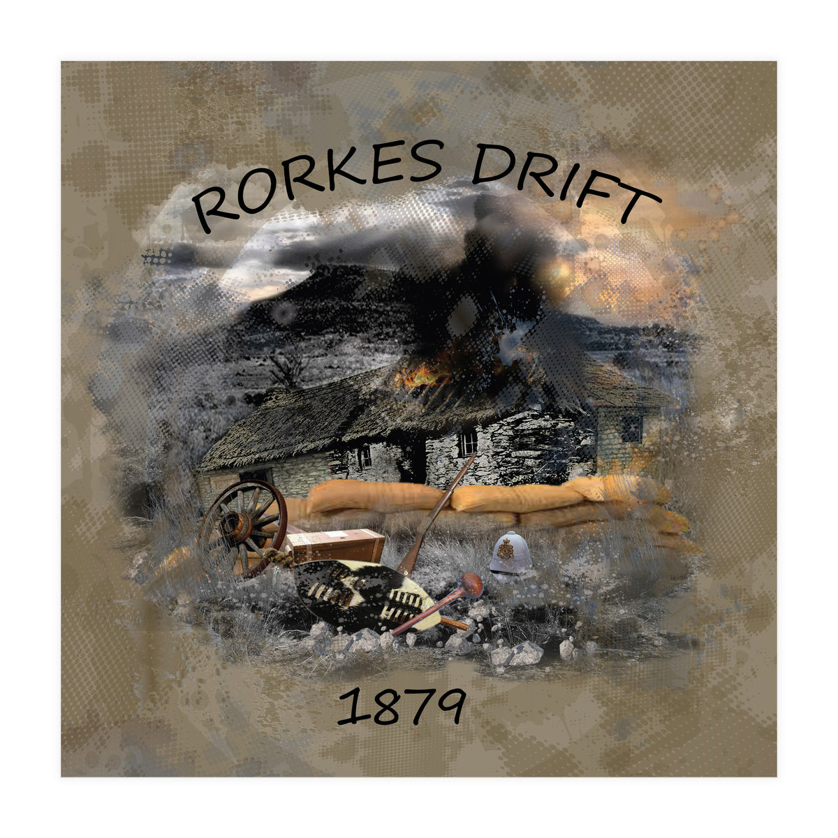 Rorkes Drift Battle 1879 (Print Only)